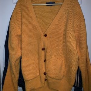 Super cozy mustard yellow cardigan